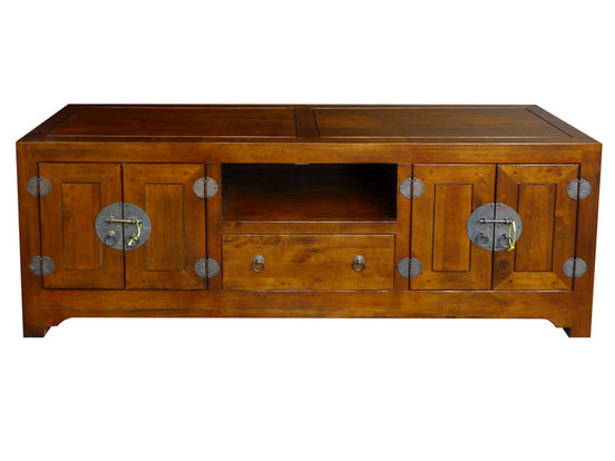 Chinese style TV cabinet with 4 doors & 1 drawer