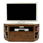 Corner TV cabinet, 2 drawers & racks for hifi