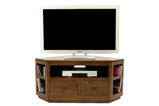 Corner TV cabinet, 2 drawers & racks for hifi