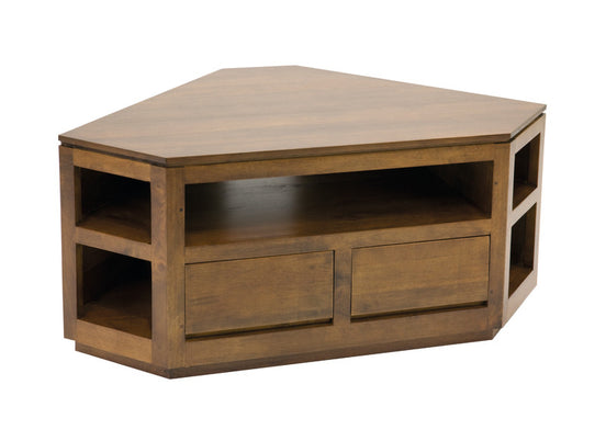 Corner TV cabinet, 2 drawers & racks