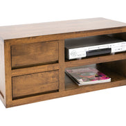 Low TV cabinet with 2 drawers