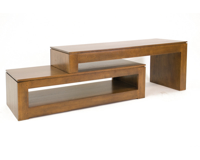 Low TV cabinet in 2 sliding parts