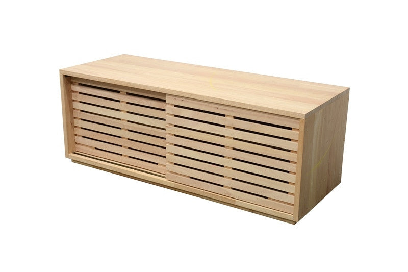 TV cabinet 2 sliding doors slats