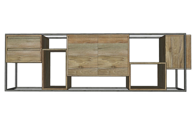 TIR004 | Minimalist teak and steel cupboard