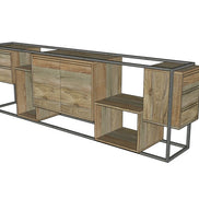 TIR004 | Minimalist teak and steel cupboard