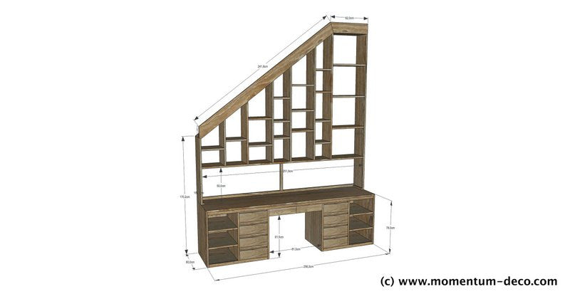 Bespoke desk with shelving