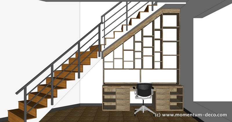 Bespoke desk with shelving