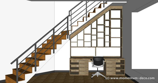 Bespoke desk with shelving