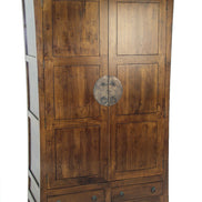 Chinese style wardrobe in solid hevea wood