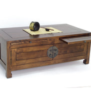 Low table with 2 sliding trays