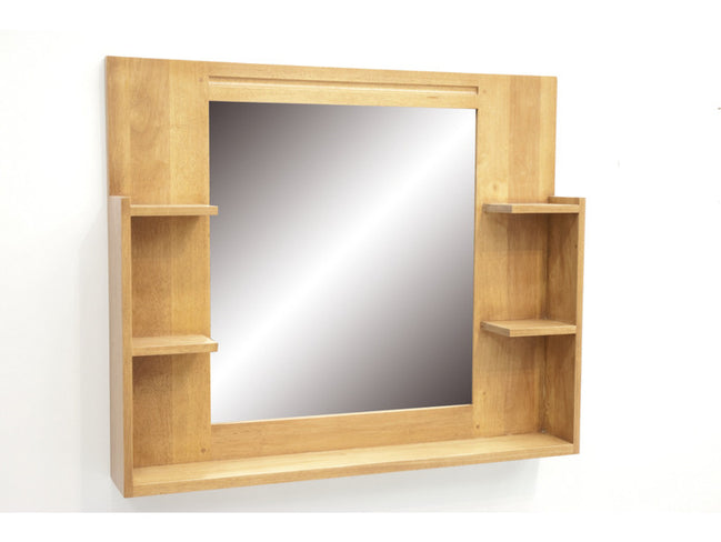 Bathroom mirrors with shelves