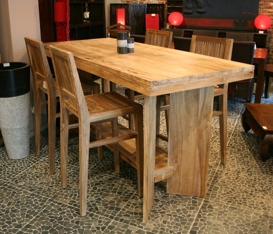 MOZZU | High / bar dining table with asymmetric legs