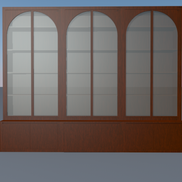 Glass cabinet with storage or seating - X