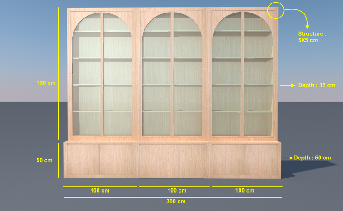 Glass cabinet with storage or seating - X