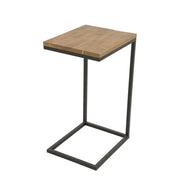 Side table, hevea and iron