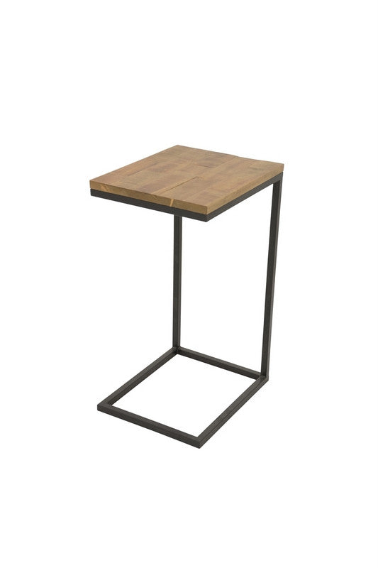 Side table, hevea and iron