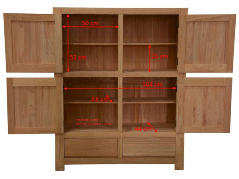 Cupboard 4 doors, 2 drawers