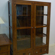 Bookcase with 2 glazed doors & 2 drawers