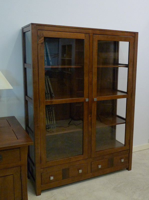 Bookcase with 2 glazed doors & 2 drawers