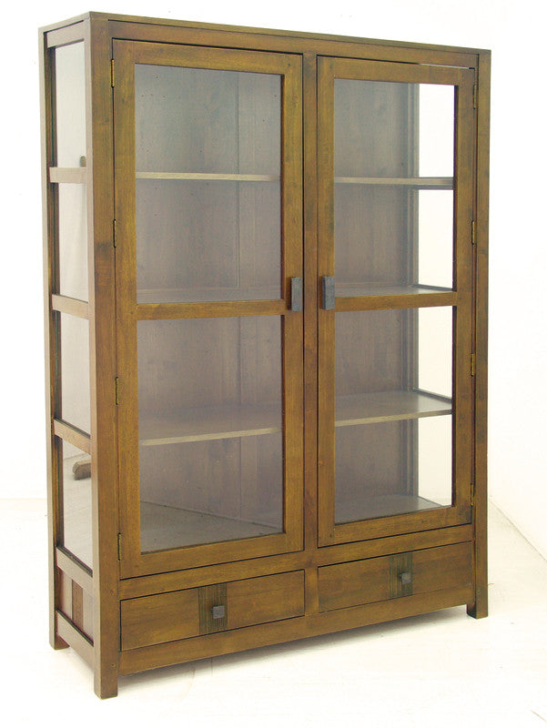 Bookcase with 2 glazed doors & 2 drawers