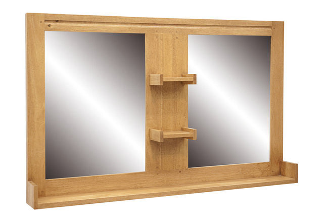 Bathroom mirrors with shelves