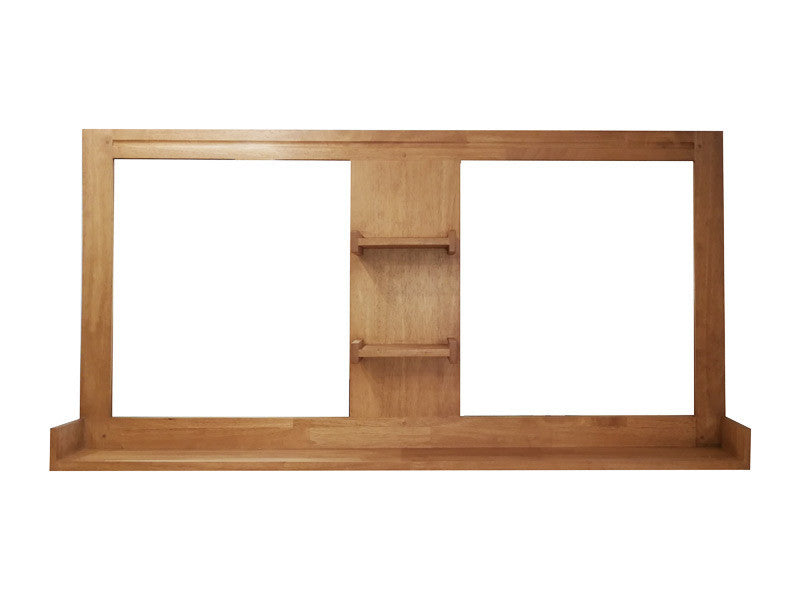 Bathroom mirrors with shelves