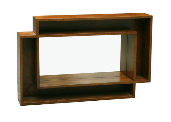 Mirror & hevea frame with shelving