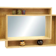 Mirror & hevea frame with shelving