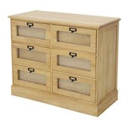 Chest of 6 drawers, glass front