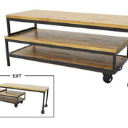 Extendable TV cabinet, industrial style