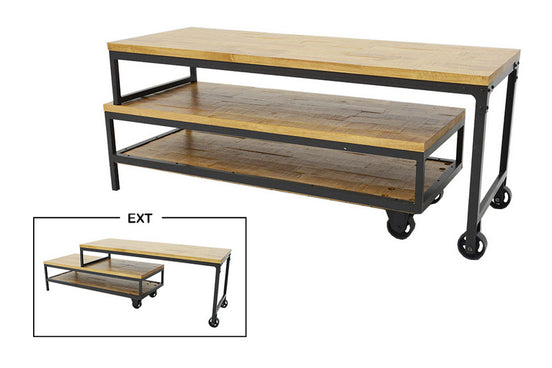 Extendable TV cabinet, industrial style