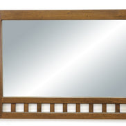 Curved frame mirror in hevea wood