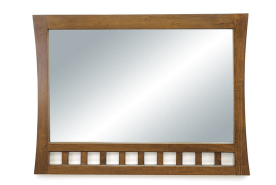 Curved frame mirror in hevea wood