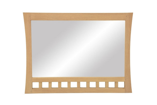 Curved frame mirror in hevea wood