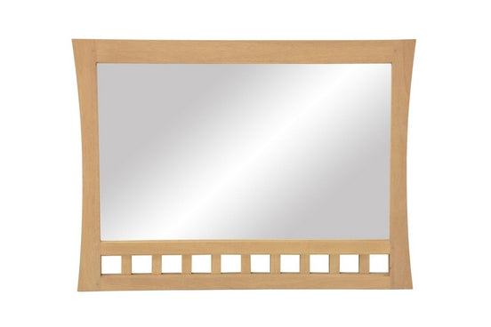 Curved frame mirror in hevea wood