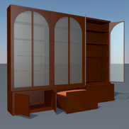 Glass cabinet with storage or seating - X