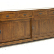 Large sideboard with 4 drawers & 2 sliding doors, cubic design