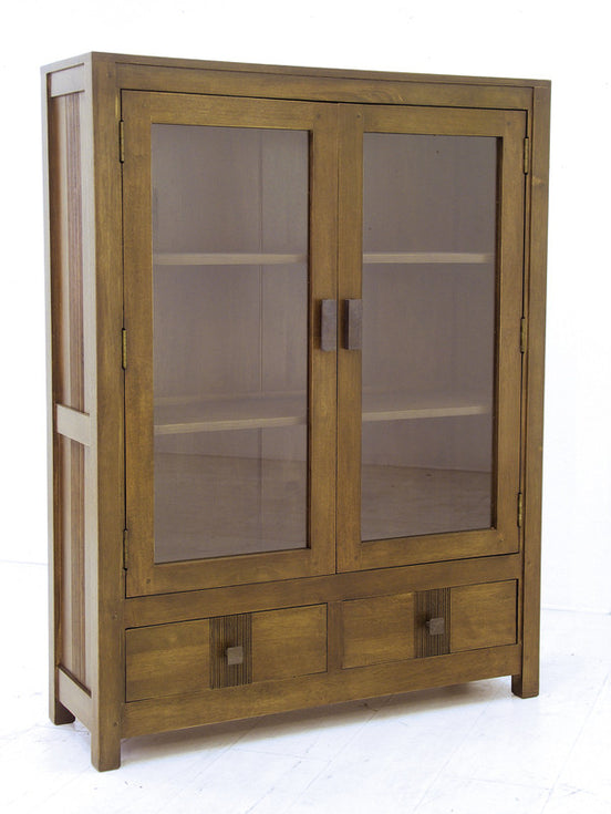 Glass case 2 doors,  2 drawers