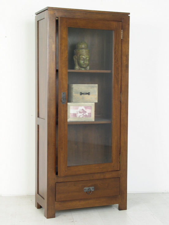 Glass case, 1 door, 1 drawer