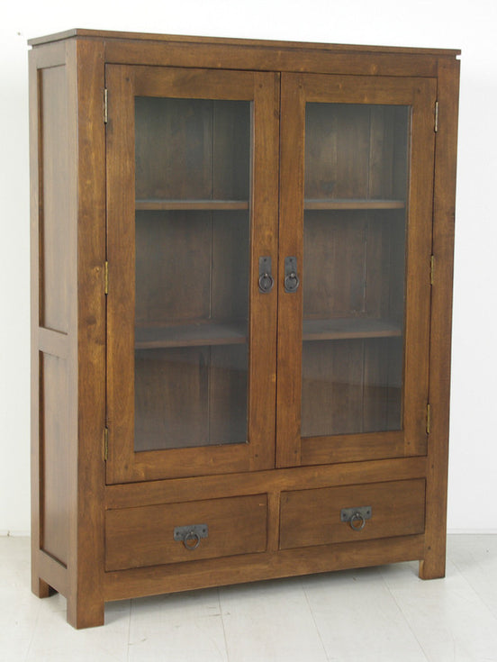 Small glass case with 2 doors 2 drawers