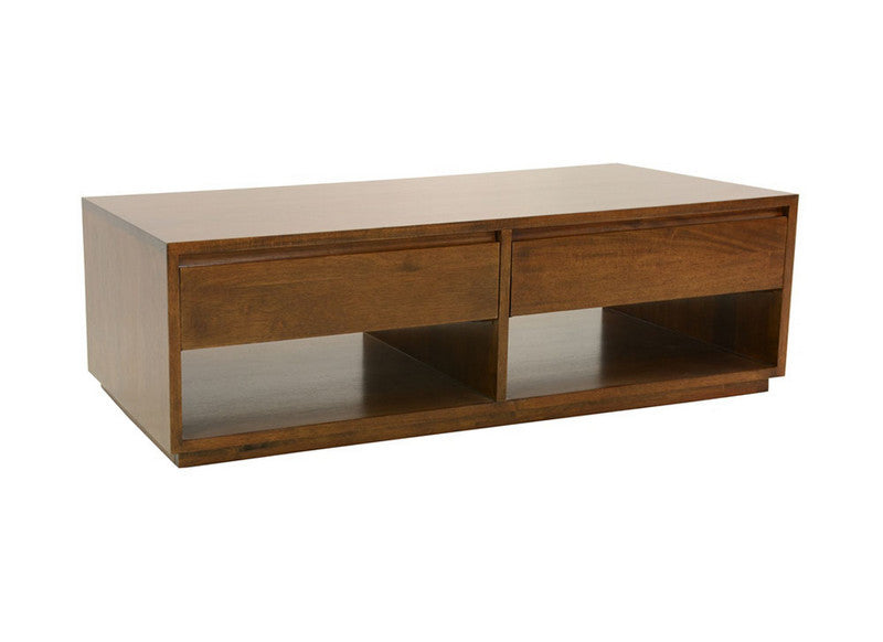 Coffee table 2 drawers sliding both sides