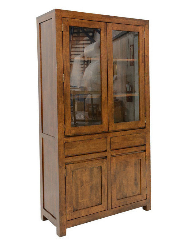 Glass cabinet, 4 doors & 2 drawers