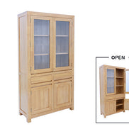Glass cabinet, 4 doors & 2 drawers