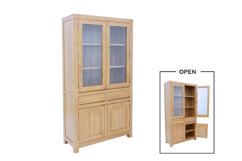 Glass cabinet, 4 doors & 2 drawers