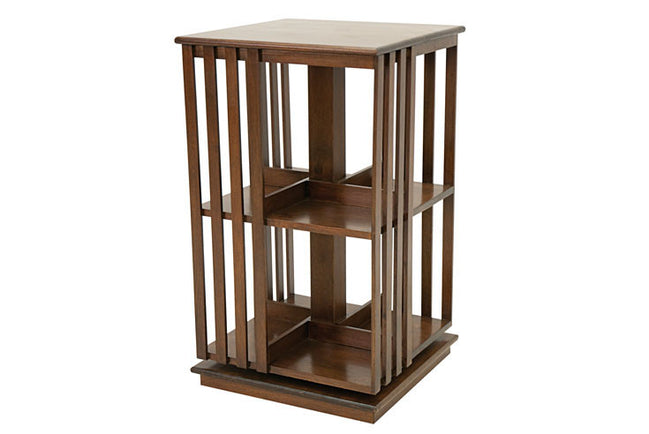 Revolving bookshelf with 2 shelves
