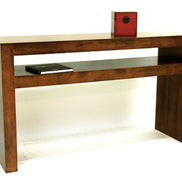 Long console table, with shelf. Cubic design