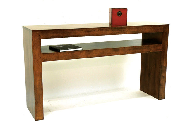 Long console table, with shelf. Cubic design