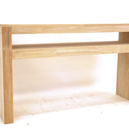 Long console table, with shelf. Cubic design