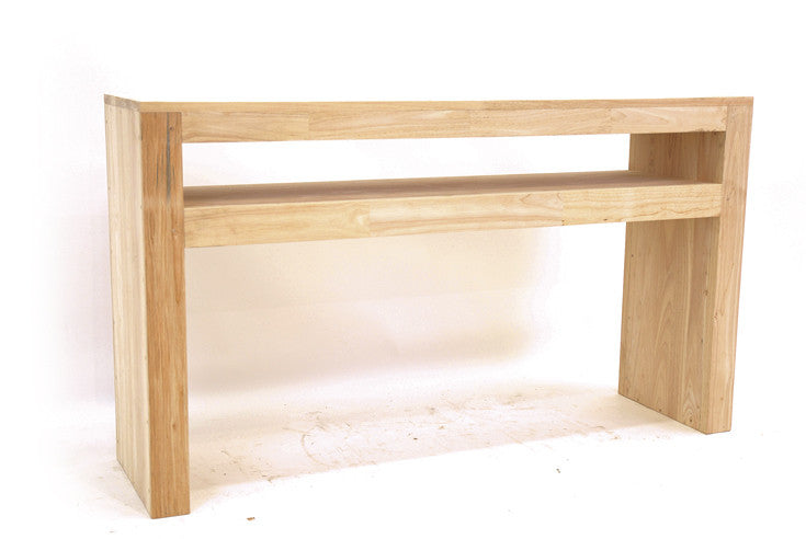 Long console table, with shelf. Cubic design