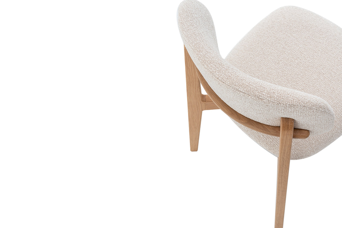 Chaise 'Carmen' Chêne Massif Tissu Ote Milan 103 Beige